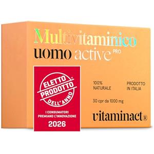 Vitaminact Multivitaminico Uomo Completo. Specifico per: Energia, Vitalità, Stanchezza, Affaticamento, Difese Immunitarie e Prestazioni Mentali. Potenziato Con Estratti, Vitamine e Minerali. 100% Naturale.
