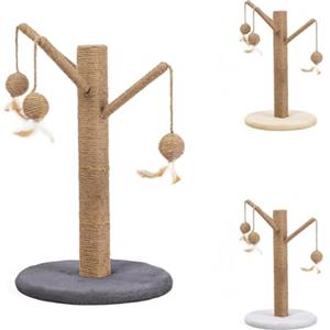 PATAM Albero Tiragraffi per Gatti Grandi e Piccoli con Palline Gioco Alto 56 cm, Happy Tree Grigio Scuro