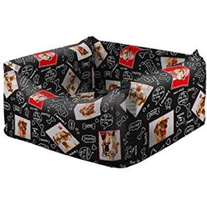 PATAM Cuccia per Cani e Gatti, Sfoderabile, Lavabile, con Cuscino Interno e Fondo Antiscivolo Small 54 x 54 x 23 cm Selfie
