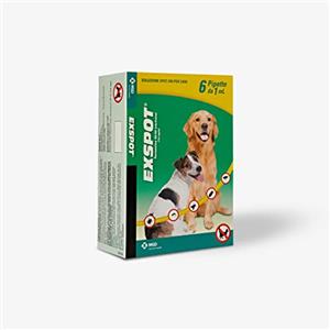 Exspot 1ml - Gocce Antiparassitario Cane - Pipette Antiparassitario Cani Per Cani Di Taglia Piccola E Taglia Media. Protegge Da Zecche, Pulci, Pappataci, Pidocchi E Zanzare.