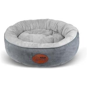 PATAM Cuccia per Cani e Gatti da Interno, Morbida, Sfoderabile, Lavabile e Antiscivolo, Fufi Grigio, Small 51 cm