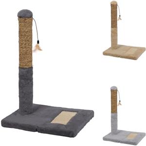 PATAM PATAM Palo Tiragraffi con Gioco, Gratta Unghie per Gatti Piccoli e Grandi alto 52 cm, Softy Grigio Scuro