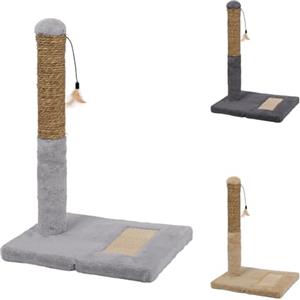 PATAM Palo Tiragraffi con Gioco, Gratta Unghie per Gatti Piccoli e Grandi alto 52 cm, Softy Grigio Chiaro