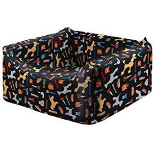 PATAM Cuccia per Cani e Gatti, Sfoderabile, Lavabile, con Cuscino Interno e Fondo Antiscivolo Small 54 x 54 x 23 cm Chic