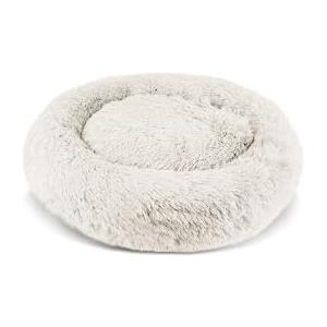 PATAM Cuccia Morbida, Lettino per Cani e Gatti a Ciambella Sfoderabile e Antiscivolo, Alaska Panna, Small 51 cm