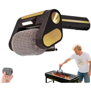 mzvoo Electric Grill Bruash,Electric Grill Cleaner Bristle Free,Bristle-Free Spinning Grill Brush,Removable Wireless Electric Grill Brush with LED Light,Suitable for Outdoor Grills-A