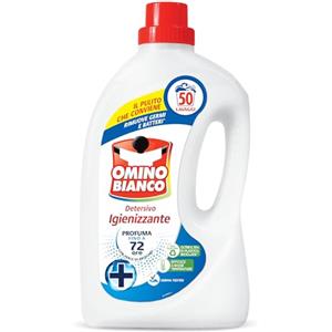 Omino Bianco - Detersivo Lavatrice Igienizzante Liquido, 50 Lavaggi, Igienizza i Capi e Rimuove Germi e Batteri, 2000 ml