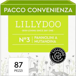 LILLYDOO Pannolini a mutandina LILLYDOO - Taglia 3 (6+ kg), pacco scorta (87 unità), nuove tasche pipì e pupù, massima protezione, 0% profumi e lozioni, per pelli sensibili, dermatologicamente testati
