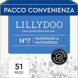 LILLYDOO Pannolini a mutandina LILLYDOO -Taglia 7 (15+ kg), pacco scorta (51 unità) nuove tasche pipì e pupù, massima protezione, 0% profumi e lozioni, ideali per pelli sensibili, dermatologicamente testati
