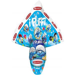 Broker Company Sweet IDEA PASQUA 2021 UOVO DI CIOCCOLATO AL LATTE BALOCCO PUFFI CON SORPRESA 150 GR. (LUI)