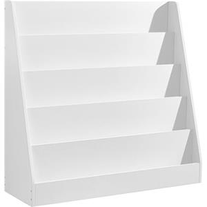 SONGMICS Libreria per Bambini, Libreria Montessoriana a 5 Ripiani, Scaffale per Libri Illustrati, Cameretta, Angolo Lettura, 30 x 80 x 80 cm, Bianco Nuvola GKR076WZ01