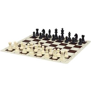 Sunrise Chess & Games Eleganti scacchi all'alba, Sunrise Chess & Games Scacchiera arrotolabile in vinile n. 6, bianco-marrone