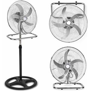 DCG GIUSEPPE DI CANΙΟ COLLECTION DCG Ventilatore 3 in 1 a Piantana, Parete e Tavolo, 60W, Diametro 49 cm, Altezza Massima 130 cm, 3 Velocità