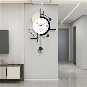GSWBO Orologio da Parete Grande, Orologio da Parete Moderno Creativo Semplicità Orologio, Decorativo Silenzioso Senza Ticchettio Orologio da Muro con Pendolo per Soggiorno Camera da letto Ufficio Cucina