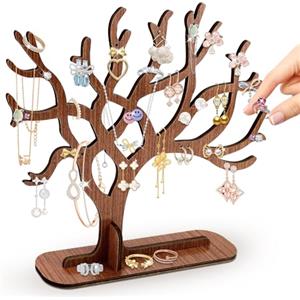 TAKULA Espositore Legno-Porta Collane da Appendere|Porta Orecchini Organizer|Aesthetic Room Decor Idee Regalo Casa|Albero Porta Gioielli