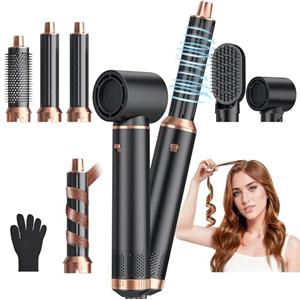 Atopskins Airstyler 5 in 1, Asciugacapelli 5 in 1 Spazzola Asciugacapelli 5 in 1, Hairstyler 5 in 1 Multifunzione Phon Capelli,Spazzola Asciugacapelli, Ioni Air Curler Brush, Regali Set per Donne