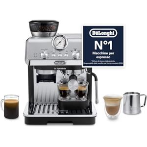 De'Longhi LA SPECIALISTA ARTE EC9155.MB Macchina da caffè Manuale, 3 Ricette Preimpostate, Controllo Attivo della Temperatura, 8 Livelli di Macinazione, Lancia MyLatte Art, incluso KIT BARISTA, Nera