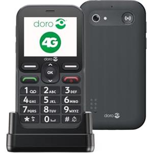 Doro Leva L10 Telefono Cellulare Sbloccato Seniors - Grande Schermo Paesaggio - Suono Potente - Fotocamera - Tasto Assistenza con Localizzazione GPS - Telefono Basic senza Internet (Grafite)