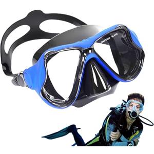 Générique Occhiali per adulti con copertura del naso - Maschera da immersione a visione ampia, gonna facciale morbida e flessibile, per la testa professionale robusta, vestibilità ergonomica e comoda