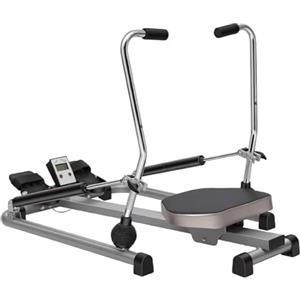QWMEIYOU Vogatore per casa a 360°, pieghevole, monitor LCD fino a 120 kg, con sedile morbido per allenamento cardio e forza