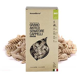 Amoreterra, Pasta Senatore Cappelli Integrale Bio Trucioli 500g, Grani antichi, artigianale biologica, trafila al bronzo, essiccata bassa temperatura, farina a pietra in antico mulino
