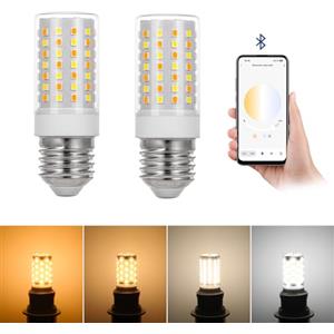 I-SHUNFA Lampadina LED Smart con Bluetooth E27, 10W 1000LM, AC 230V | uminosità regolabile dall'1% al 100%, temperatura colore regolabile da 2700K a 6500K (2 Pack (Nur Glühbirne))