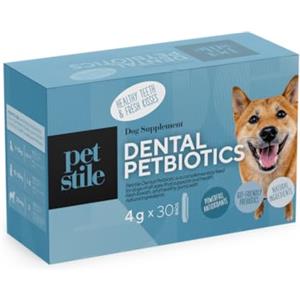 Petstile Dental PetBiotics - Integratore Naturale per la Salute Orale dei Cani (Polvere Giornaliera con Probiotici ed Erbe) - Alito Fresco, Livelli Sani di Placca, Salute delle Gengive e dell'Intestino