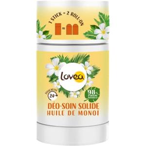 LOVEA - Deo-Cura Solida - Deodorante - Olio di Monoi - Efficienza 24 ore - 98% di origine naturale - Senza alcool - Vegan - Made in France - 50 g