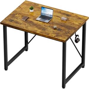 Devoko Scrivania per computer e laptop, stabile, da 80 cm, dal design moderno, semplice e compatto, per ufficio, studio, camera da letto, marrone vintage