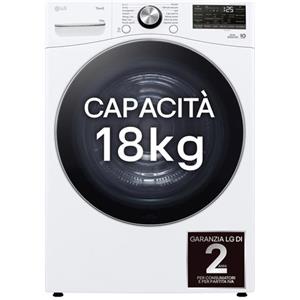 LG - RH18U8AVCW Asciugatrice 18kg Pompa di calore DUAL Inverter Classe D, Motore Direct Drive, AI Dry, Wi-Fi, Bianca