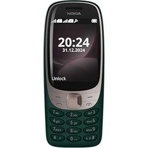 Nokia 6310 2024 Green, Telefono cellulare 2G, Dual Sim, Design Iconico, Display 2.8'', Fotocamera VGA, Batteria Lunga Durata, Memoria espandibile, Bluetooth 5.0, Radio FM Wireless