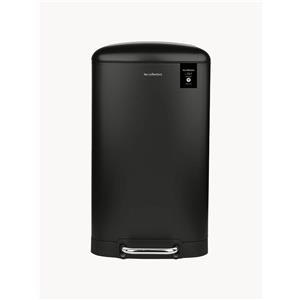 Les Collectors Pattumiera da Cucina a Pedale in Acciaio Inox Nero Opaco, Capacità 40L, Design Moderno