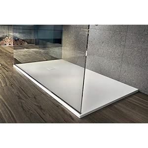 GT-LUX PIATTO DOCCIA EFFETTO PIETRA ARDESIA SMC RESINA 70x90 70x100 70x120 70x140 80x120 80x140 80x160 BEIGE TORTORA NERO ANTRACITE BIANCO GRIGIO (70x120cm, Bianco)