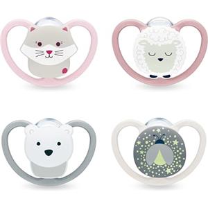 NUK Perfect Match Air Day & Night Succhietto per Bambini | 18-36 Mesi | Ciucci Fluorescenti Traspiranti Anti-Irritazione | Accettato dal 95% dei Bambini** | Assortiti | Confezione da 4