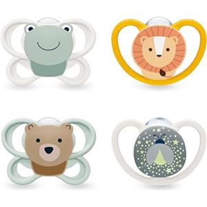 NUK Perfect Match Air Day & Night Succhietto per Bambini | 0-6 Mesi | Ciucci Fluorescenti Traspiranti Anti-Irritazione | Accettato dal 95% dei Bambini** | Assortiti | Confezione da 4