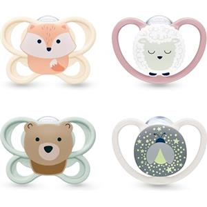 NUK Perfect Match Air Day & Night Succhietto per Bambini | 0-6 Mesi | Ciucci Fluorescenti Traspiranti Anti-Irritazione | Accettato dal 95% dei Bambini** | Assortiti | Confezione da 4