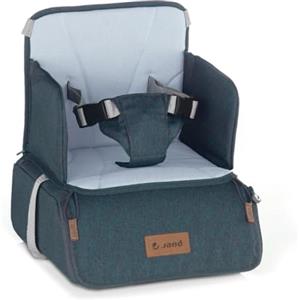 Jane Jané Booster Seat Rialzo Sedia Bambino, Seggiolino Pappa da Viaggio con Vano Interno, Fissaggio Sicuro, Fino a 15 kg, Blu