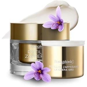 Bottega Verde - Pistilli di Zafferano, La Crema Oro, Ricarica Crema Viso Giorno e Notte, 50 ml, Trattamento Antirughe e Antietà Globale con Zafferano Iperfermentato e Ceramidi, Tutti i Tipi di Pelle