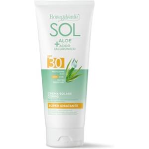 Bottega Verde - SOL Aloe e Acido Ialuronico, Crema Solare Corpo, SPF 30, Protezione Alta, 200ml, Protegge dai Raggi UVA e UVB e Idrata Intensamente