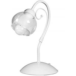 ONLI Lampada da Tavolo in Metallo Lucido con Vetro Bianco e Trasparente