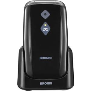 BRONDI Kit telefono cellulare Amico Sicuro Dual sim con bracciale Sos Band | Nero