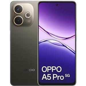 OPPO A5 Pro 5G Smartphone, Foto AI 50MP, Frontale 8MP, Display 6.67" 120HZ LCD HD+, 5800mAh, RAM 8(Esp4GB/6GB/8GB)+ROM 256GB (esp1TB), IP69, Black Brown