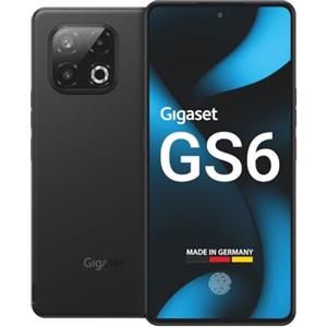 Gigaset Smartphone Gigaset GS6 - 128 GB + 8 GB di RAM - Processore octa-core 5G - Tripla fotocamera da 64+8+2 MP - Batteria da 5.300 mAh (rimovibile) - Android 15 - Made in Germany, nero