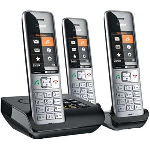 Gigaset COMFORT 500A Trio Téléphone analog/dect Identification de l'appelant Noir, Argent