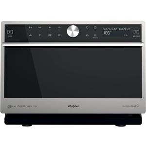 WHIRLPOOL MWSC 9133 SX - Forno Microonde Combinato, 33L, 1000W, 7 Livelli Potenza, Grill, Vapore, Crisp, Ventilato - Tecnologia Cottura Ottimale Automatica, Elettrodomestici Cucina - 49L x 37,3H x 54P