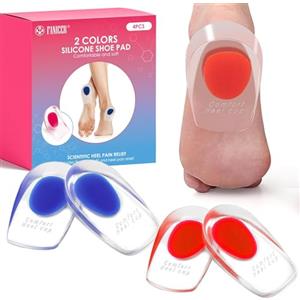 Favelable 2 Paia Talloniera in Silicone per Tallonite,Tendine d'Achille Plantari per Tallonite,Supporti in Gel per Talloni-Cuscinetti per Tallone-Solette Tallone Per Ridurre Pressione e Fastidi（L:40-45)