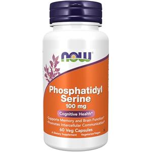 Now Foods Fosfatidil Serina 100MG - 60 Capsule Vegetali per Memoria e Funzione Cerebrale
