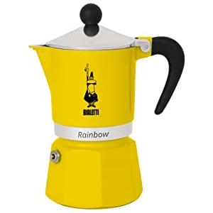 Bialetti Rainbow Caffettiera Colorata, Alluminio, Giallo, 3 Tazze