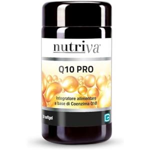 NUTRIVA Q10 Pro, Integratore Alimentare Antiossidante. Con 200 mg di Coenzima Q10 (Ubichinone), Arricchito con Vitamine E e B12, Benessere Pelle e Articolazioni, 30 Softgel, Durata 1 Mese
