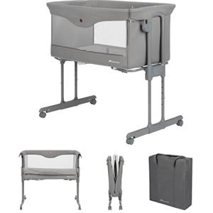 Bebeconfort Amara, Culla neonato fianco letto, 0-6Mesi, 0-9kg, Culla co-sleeping, Lettino Neonato 2 in 1, Chiusura compatta in 3 secondi, Facile da spostare, Borsa per il Trasporto, Tinted Grey